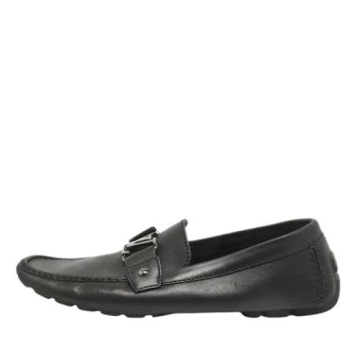 Pre-owned Leather flats Louis Vuitton Vintage , Black , Heren