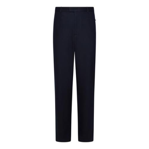 Blauwe Wollen Broek Klassieke Stijl Emporio Armani , Blue , Heren