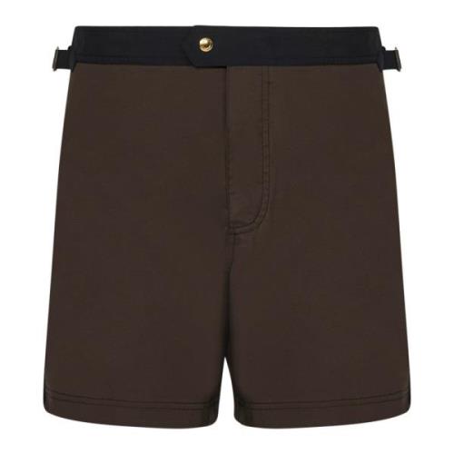 Luxe Bruine Zwemshorts Aw24 Tom Ford , Brown , Heren