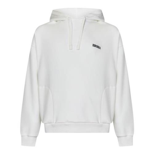 Witte Katoenen Hoodie Aw24 Ermenegildo Zegna , White , Heren