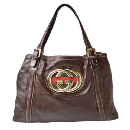 Pre-owned Leather gucci-bags Gucci Vintage , Brown , Dames