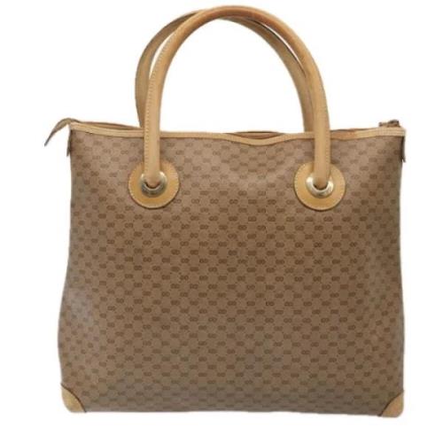 Pre-owned Canvas totes Gucci Vintage , Beige , Dames