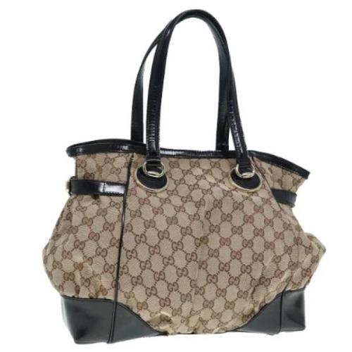 Pre-owned Canvas handbags Gucci Vintage , Beige , Dames