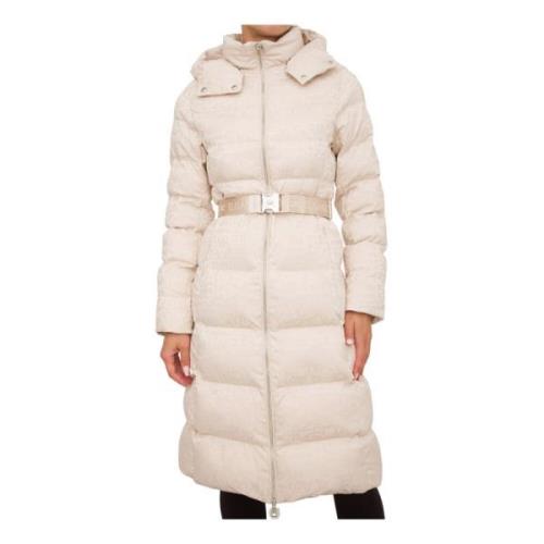 Stijlvolle Polyester Winterjas Elisabetta Franchi , Beige , Dames