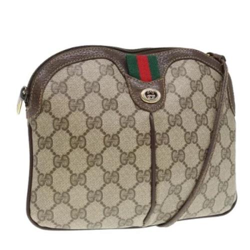 Pre-owned Canvas shoulder-bags Gucci Vintage , Beige , Dames