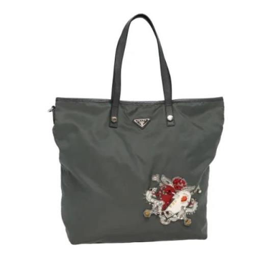 Pre-owned Nylon totes Prada Vintage , Gray , Dames