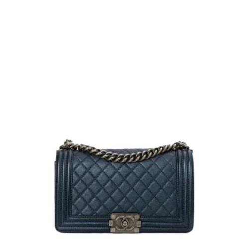 Pre-owned Leather chanel-bags Chanel Vintage , Blue , Dames