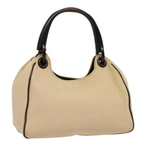 Pre-owned Canvas gucci-bags Gucci Vintage , Beige , Dames