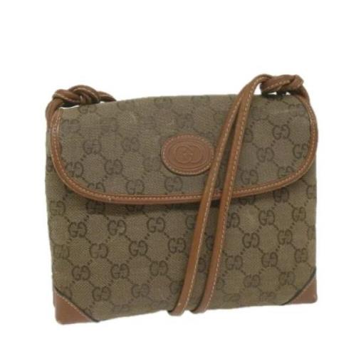 Pre-owned Canvas shoulder-bags Gucci Vintage , Beige , Dames