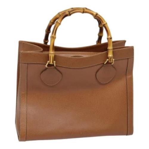 Pre-owned Leather handbags Gucci Vintage , Brown , Dames