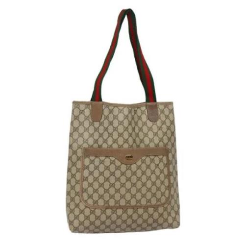 Pre-owned Canvas totes Gucci Vintage , Beige , Dames