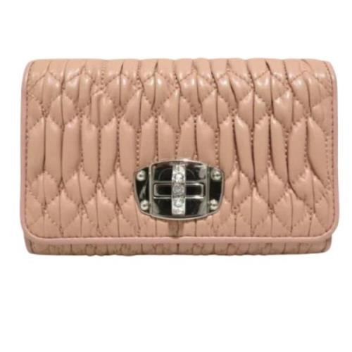 Pre-owned Leather wallets Miu Miu Pre-owned , Pink , Dames