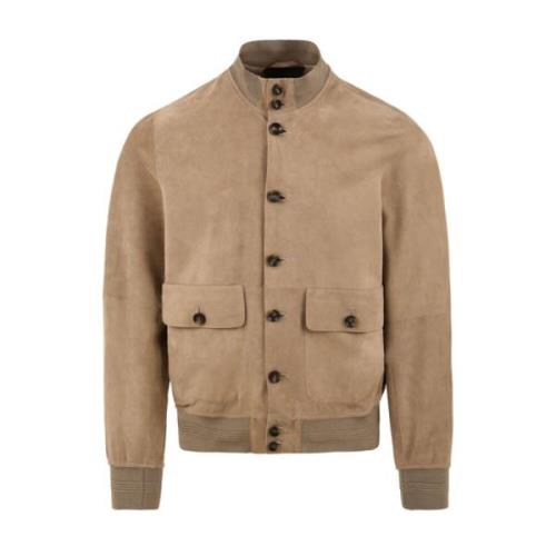 Witte leren jas Riverside Seamless The Jack Leathers , Brown , Heren