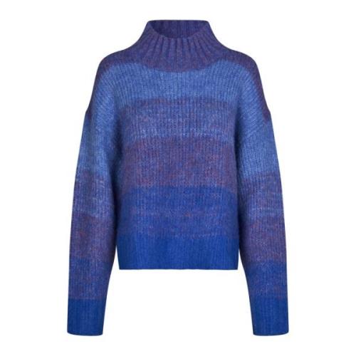 Blauwe Gebreide Trui met Lange Mouwen Lollys Laundry , Blue , Dames