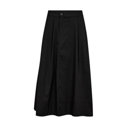 Katoenen Crisp Midi Rok Zwart Co'Couture , Black , Dames