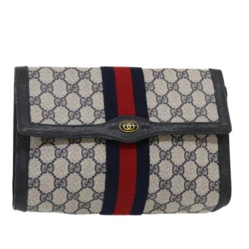 Pre-owned Canvas clutches Gucci Vintage , Blue , Dames