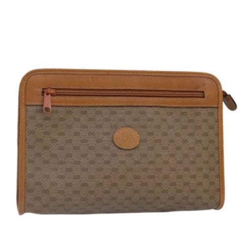 Pre-owned Canvas clutches Gucci Vintage , Beige , Unisex