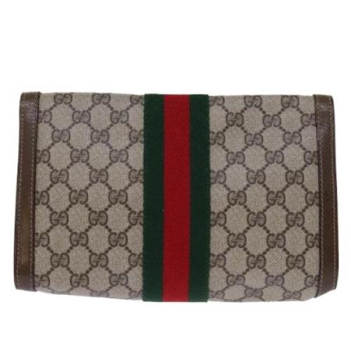 Pre-owned Canvas clutches Gucci Vintage , Beige , Dames