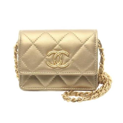 Pre-owned Leather chanel-bags Chanel Vintage , Yellow , Dames