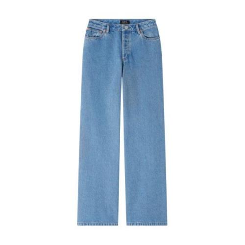 Hoge taille rechte pijp jeans A.p.c. , Blue , Dames