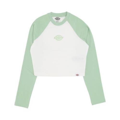 Groene Ronde Hals Longsleeve T-shirt Dickies , Green , Dames