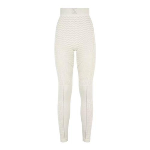 Technische Logo Leggings Fendi , White , Dames