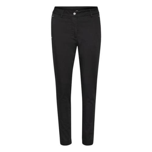 Zwarte Rivet Pant Lang Kaffe , Black , Dames