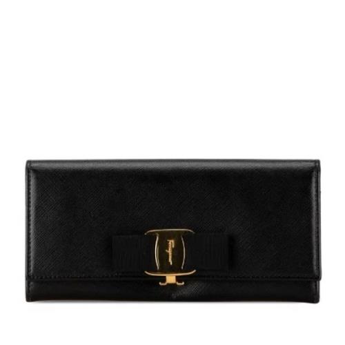 Pre-owned Leather wallets Salvatore Ferragamo Pre-owned , Black , Dame...