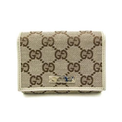 Pre-owned Leather wallets Gucci Vintage , Beige , Dames