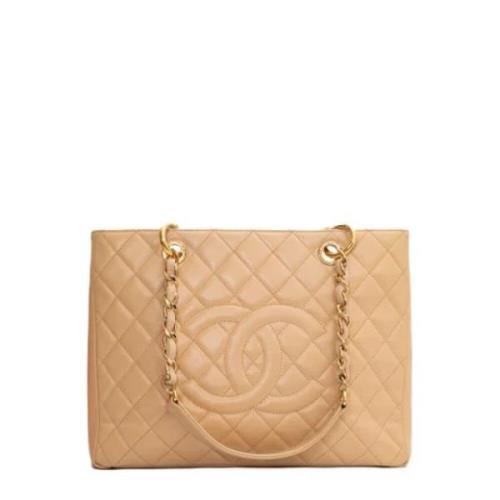 Pre-owned Leather chanel-bags Chanel Vintage , Beige , Dames