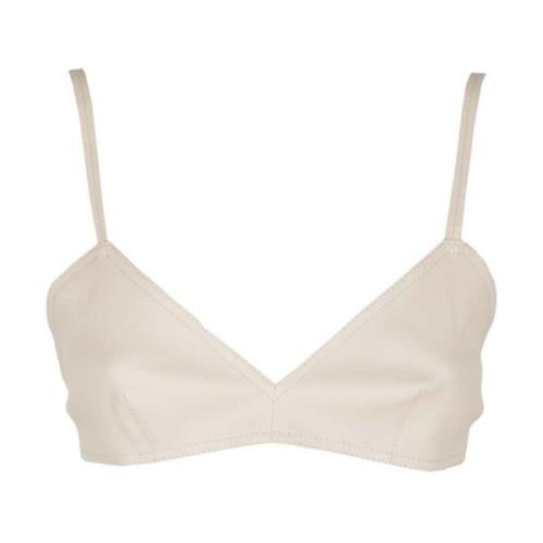 Leren Bralette The Mannei , Beige , Dames