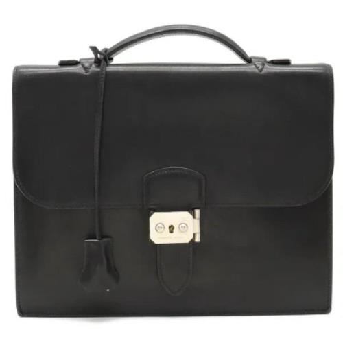 Pre-owned Leather handbags Hermès Vintage , Black , Heren