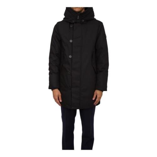 Zwarte Parka Trenchjas Peuterey , Black , Heren