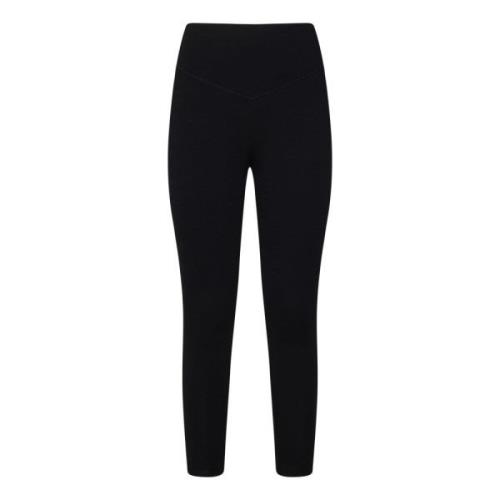 Zwarte Wol Slim Fit Broek Herno , Black , Dames