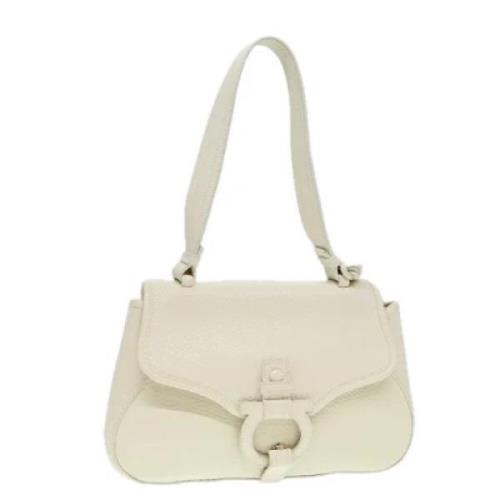 Pre-owned Leather shoulder-bags Salvatore Ferragamo Pre-owned , Beige ...