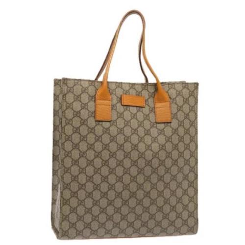 Pre-owned Leather handbags Gucci Vintage , Beige , Dames