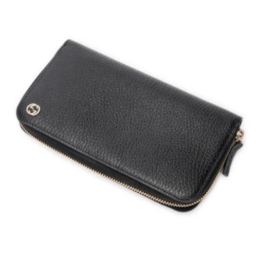 Pre-owned Leather wallets Gucci Vintage , Black , Dames