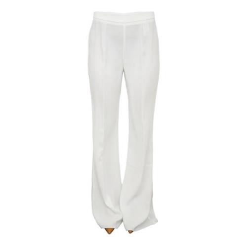 Witte Satijnen Flare Broek Nenette , White , Dames