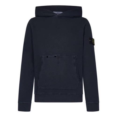 Blauwe hoodie met kangoeroezak Stone Island , Blue , Heren