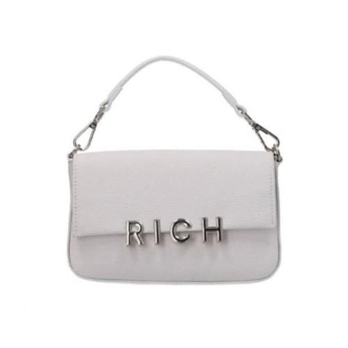 Witte Handtas met Zilveren Logo John Richmond , White , Dames