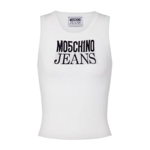 Witte Top voor Stijlvolle Look Moschino , White , Dames