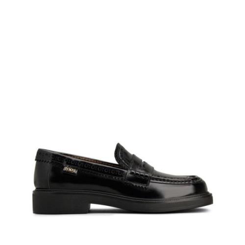 Zwarte Leren Slip-On Brogues Tod's , Black , Dames