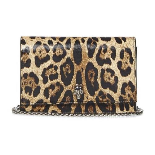 Luipaardprint Overslag Schoudertas Alexander McQueen , Beige , Dames