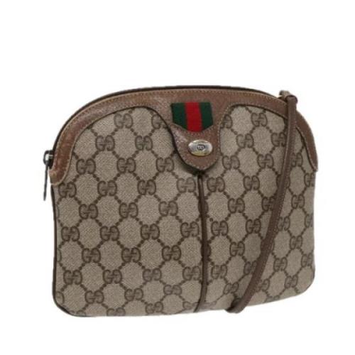 Pre-owned Canvas shoulder-bags Gucci Vintage , Beige , Dames