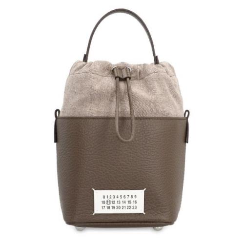 Leren emmer tas met trekkoordsluiting Maison Margiela , Brown , Dames