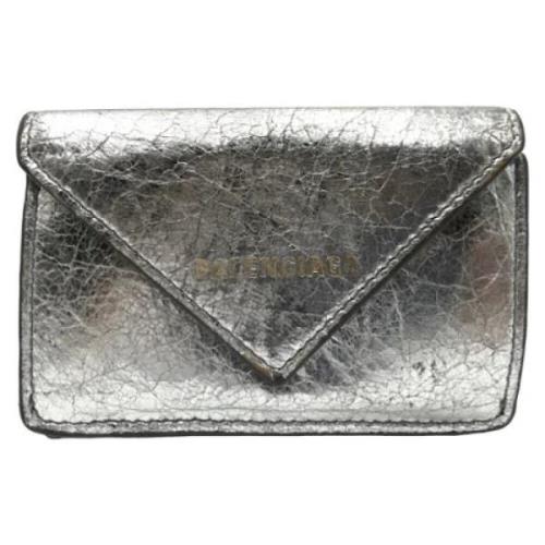 Pre-owned Leather wallets Balenciaga Vintage , Gray , Dames