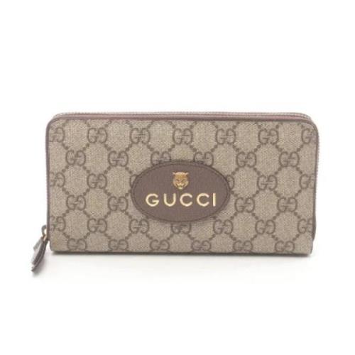 Pre-owned Leather wallets Gucci Vintage , Beige , Dames