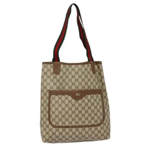 Pre-owned Canvas totes Gucci Vintage , Beige , Dames