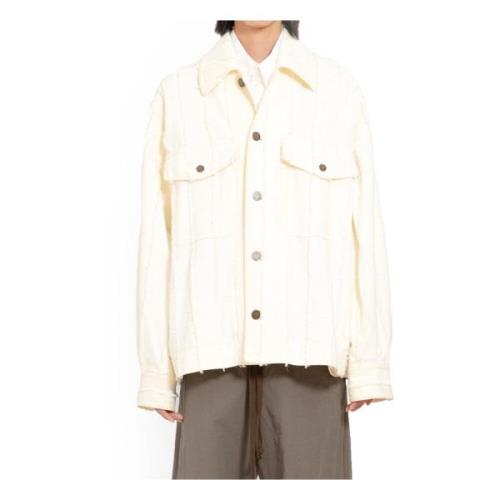 Off-White Denim Jack met Strepen UMA Wang , White , Heren