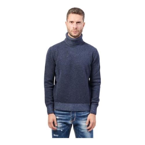 Blauwe Wollen Trui Raglan Stijl Gran Sasso , Blue , Heren